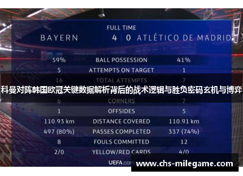 科曼对阵韩国欧冠关键数据解析背后的战术逻辑与胜负密码玄机与博弈